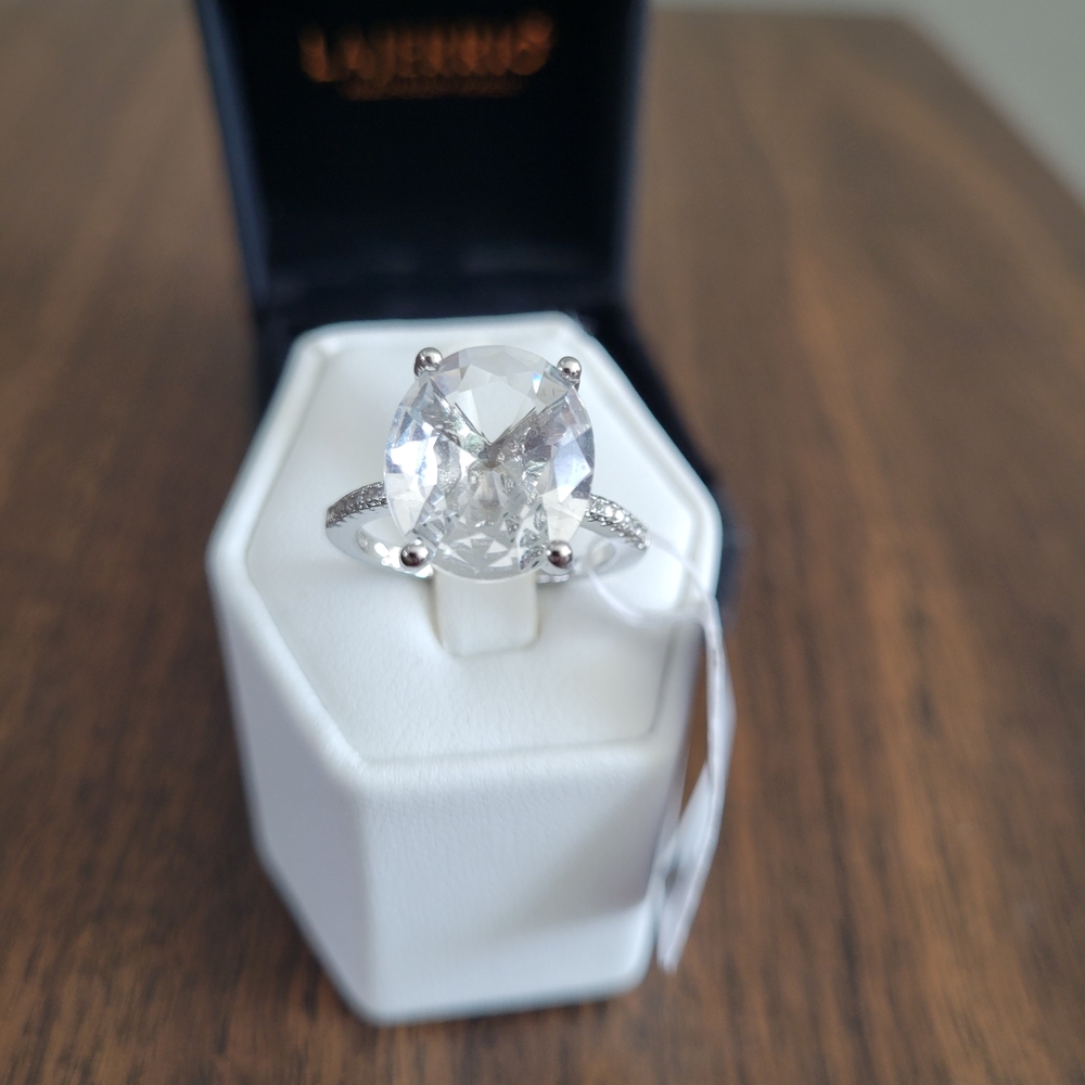 Silver Ring with Clear Gemstone